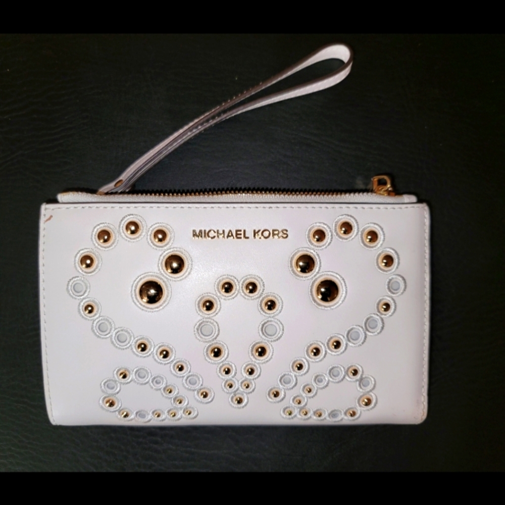White Embellished Michael Kors Wallet